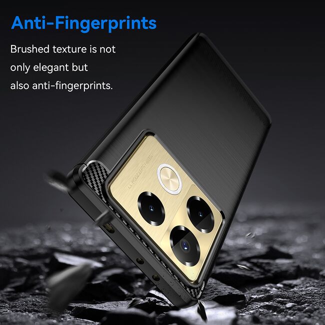 Husa pentru Infinix Note 40 Pro+ Carbon Liquid Silicone, negru