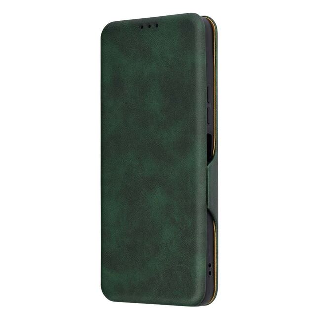 Husa tip carte pentru  Xiaomi Redmi 13 Smart Wallet fata - spate protectie 360 - verde
