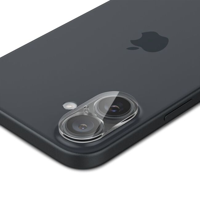 [Pachet 2x] Folie sticla camera iPhone 16 / 16 Plus Spigen Glas.tR Optik, transparenta