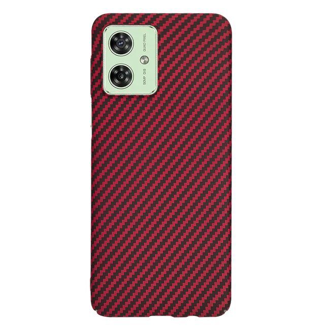 Husa pentru  Motorola Moto G54, G54 Power Edition CarbonFiber UltraSlim, Lightweight, rosu