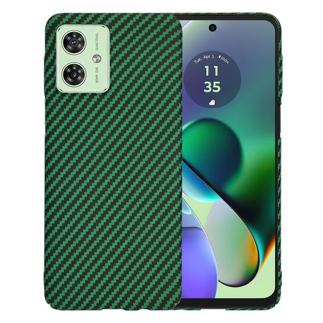 Husa pentru  Motorola Moto G54, G54 Power Edition CarbonFiber UltraSlim, Lightweight, verde