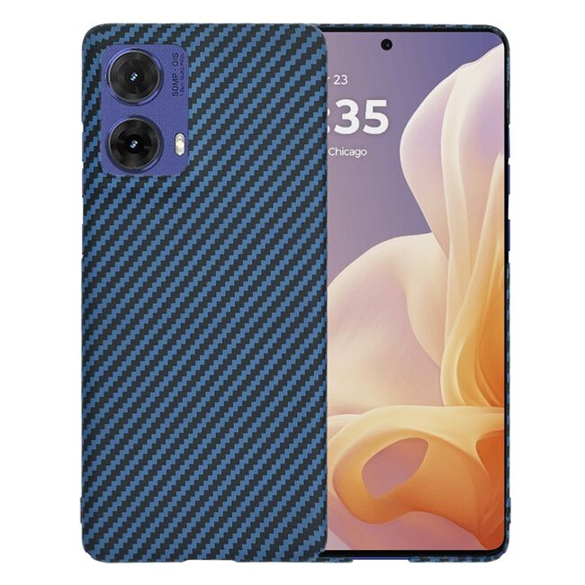 Husa pentru  Motorola Moto G85 CarbonFiber UltraSlim, Lightweight, albastru