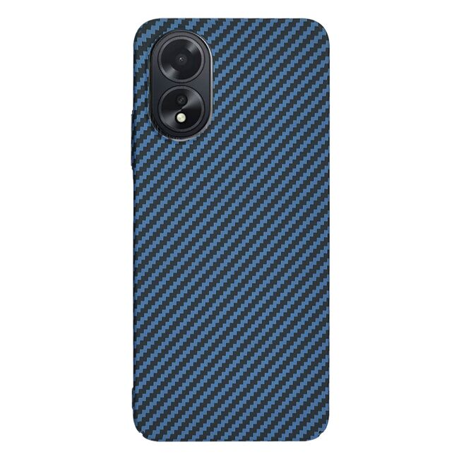 Husa pentru  Oppo A18, A38 CarbonFiber UltraSlim, Lightweight, albastru