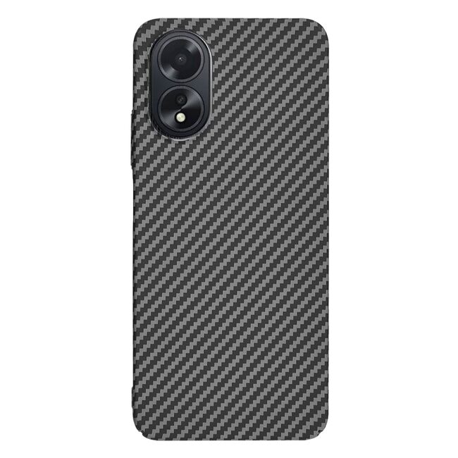 Husa pentru  Oppo A18, A38 CarbonFiber UltraSlim, Lightweight, negru