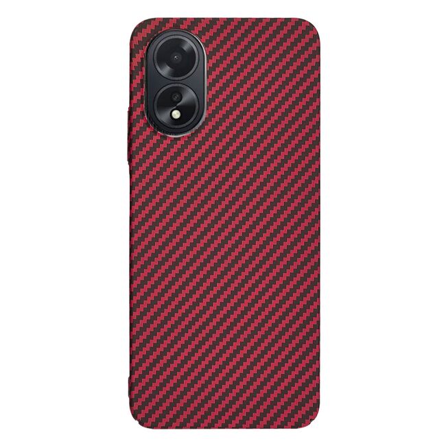 Husa pentru  Oppo A18, A38 CarbonFiber UltraSlim, Lightweight, rosu