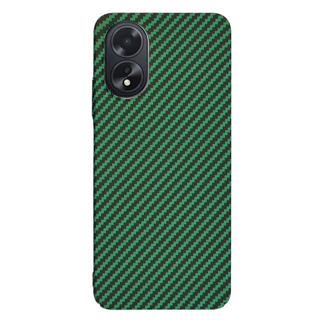 Husa pentru  Oppo A18, A38 CarbonFiber UltraSlim, Lightweight, verde