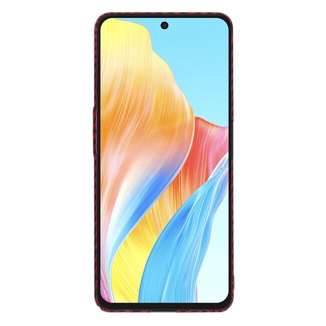 Husa pentru  Oppo A98 CarbonFiber UltraSlim, Lightweight, rosu