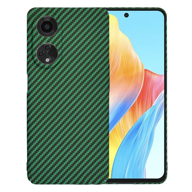Husa pentru  Oppo A98 CarbonFiber UltraSlim, Lightweight, verde