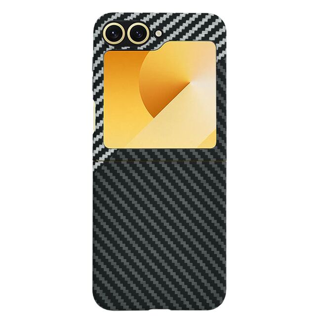 Husa pentru  Samsung Galaxy Z Flip 6 CarbonFiber UltraSlim, Lightweight, negru