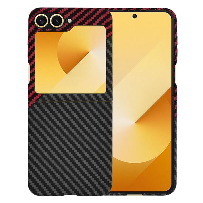 Husa pentru  Samsung Galaxy Z Flip 6 CarbonFiber UltraSlim, Lightweight, rosu