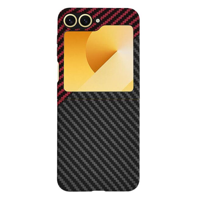 Husa pentru  Samsung Galaxy Z Flip 6 CarbonFiber UltraSlim, Lightweight, rosu
