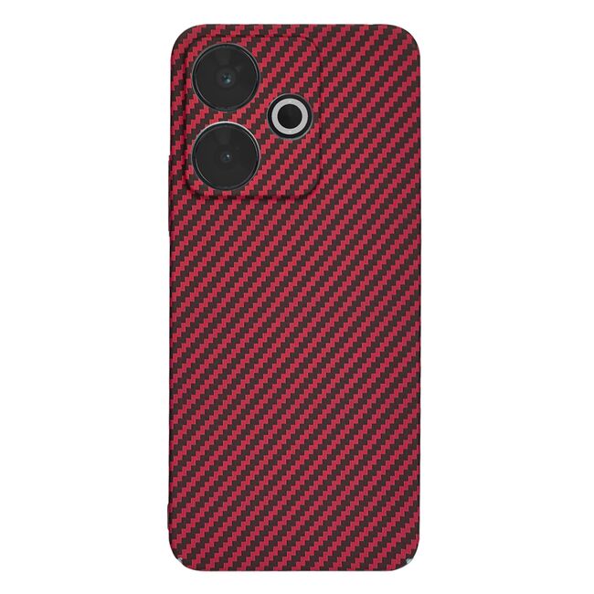 Husa pentru  Xiaomi Redmi 13 CarbonFiber UltraSlim, Lightweight, rosu