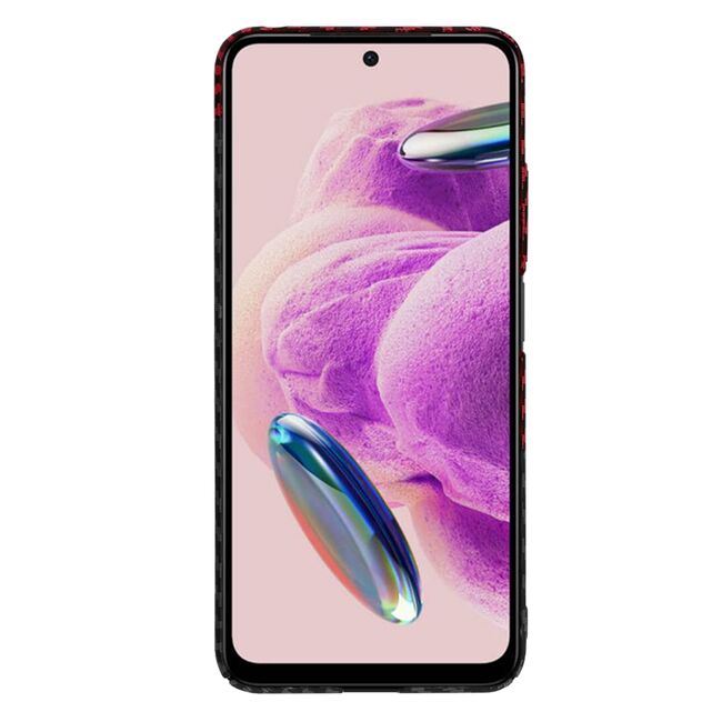 Husa pentru  Xiaomi Redmi Note 12S 4G CarbonFiber UltraSlim, Lightweight, rosu / negru