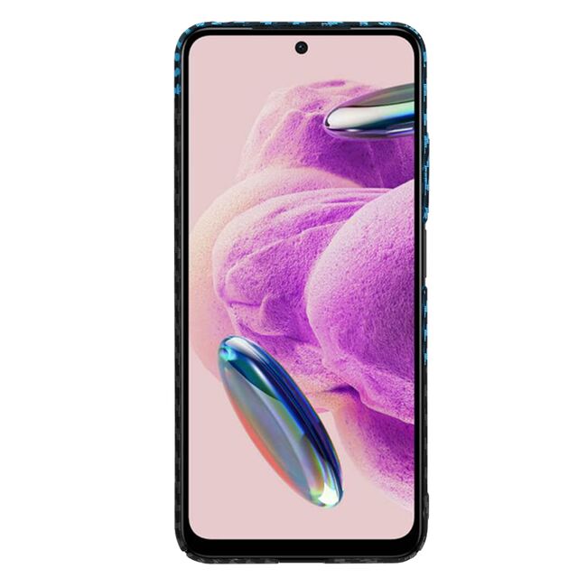 Husa pentru  Xiaomi Redmi Note 12S 4G CarbonFiber UltraSlim, Lightweight, negru / albastru
