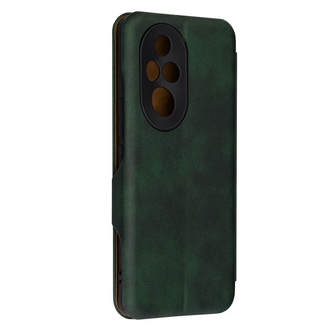 Husa tip carte pentru Honor 200 Pro Smart Wallet fata - spate protectie 360 - verde