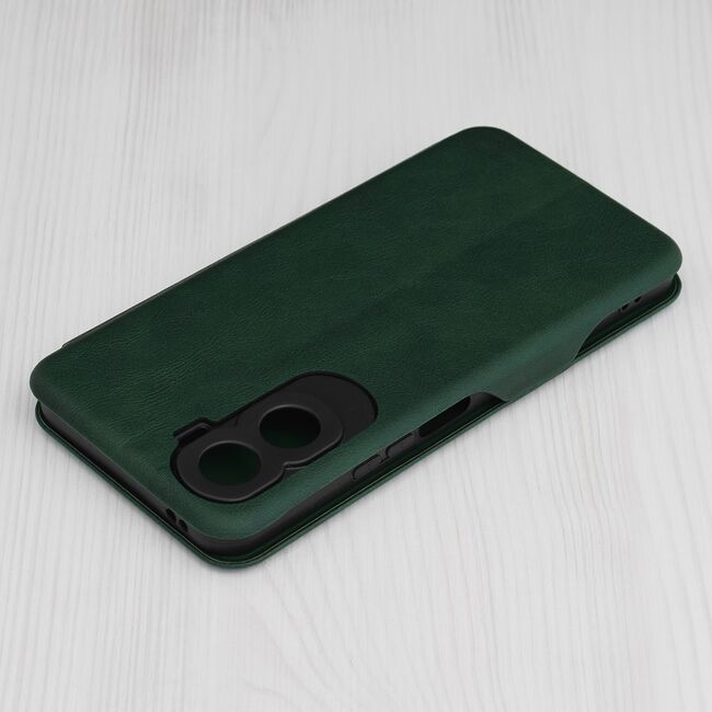 Husa tip carte pentru Honor 90 lite Smart Wallet fata - spate protectie 360 - verde