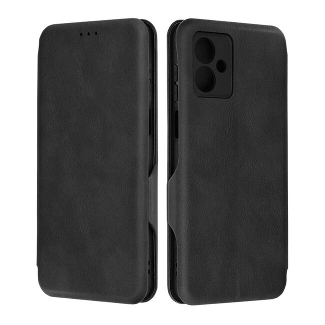 Husa tip carte pentru Motorola Moto G14 Smart Wallet fata - spate protectie 360 - negru