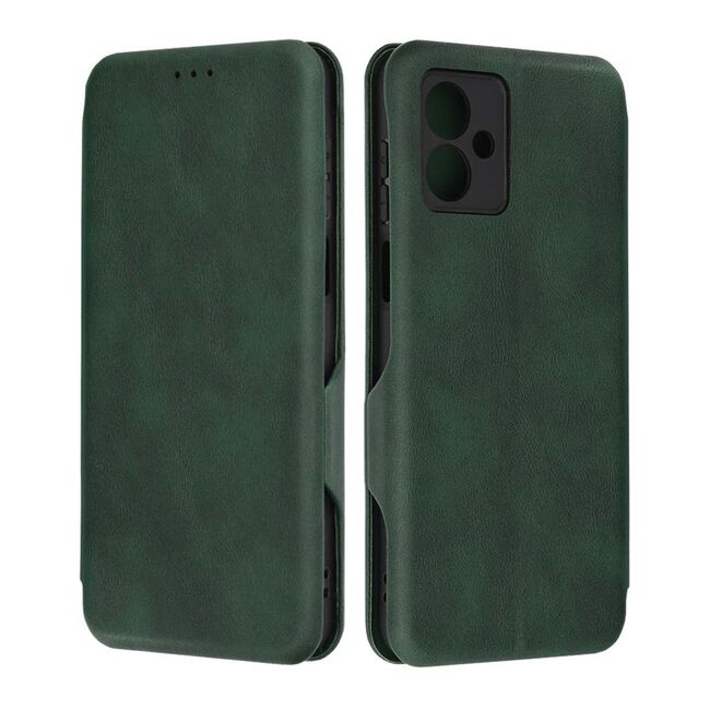 Husa tip carte pentru Motorola Moto G14 Smart Wallet fata - spate protectie 360 - verde