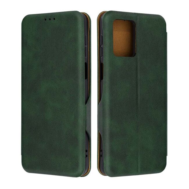 Husa tip carte pentru Motorola Moto G54, G54 Power Edition Smart Wallet fata - spate protectie 360 - verde