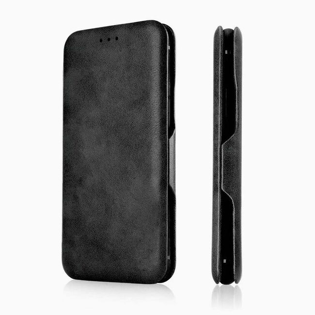 Husa tip carte pentru Motorola Moto G85 Smart Wallet fata - spate protectie 360 - negru