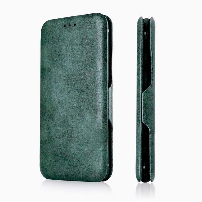 Husa tip carte pentru Motorola Moto G85 Smart Wallet fata - spate protectie 360 - verde