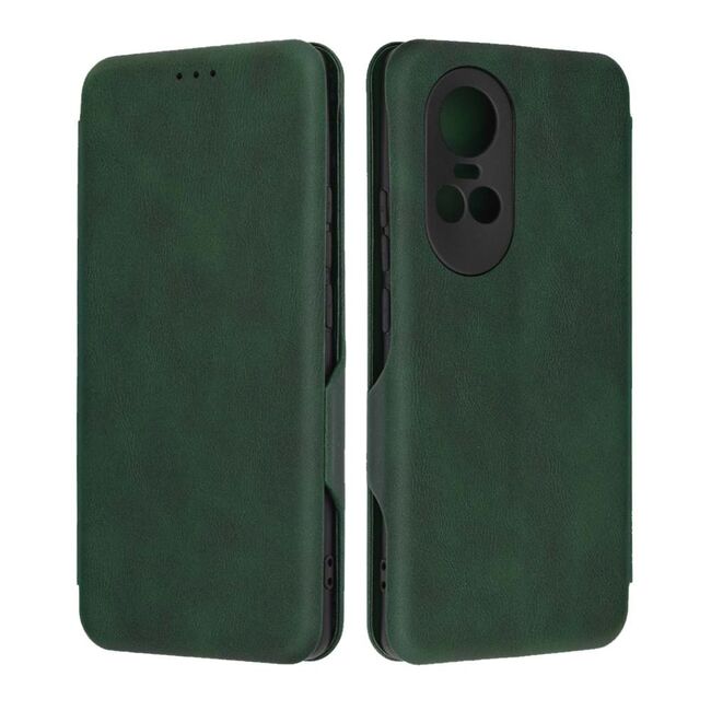 Husa tip carte pentru Oppo Reno 10, Reno 10 Pro Smart Wallet fata - spate protectie 360 - verde