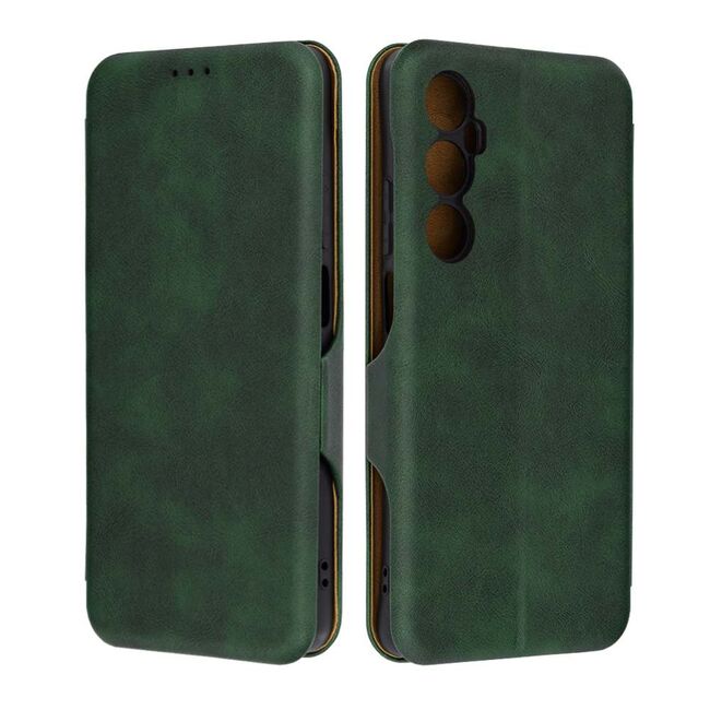 Husa tip carte pentru Realme C65 Smart Wallet fata - spate protectie 360 - verde