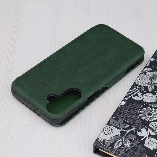 Husa tip carte pentru Samsung Galaxy A15 Smart Wallet fata - spate protectie 360 - verde