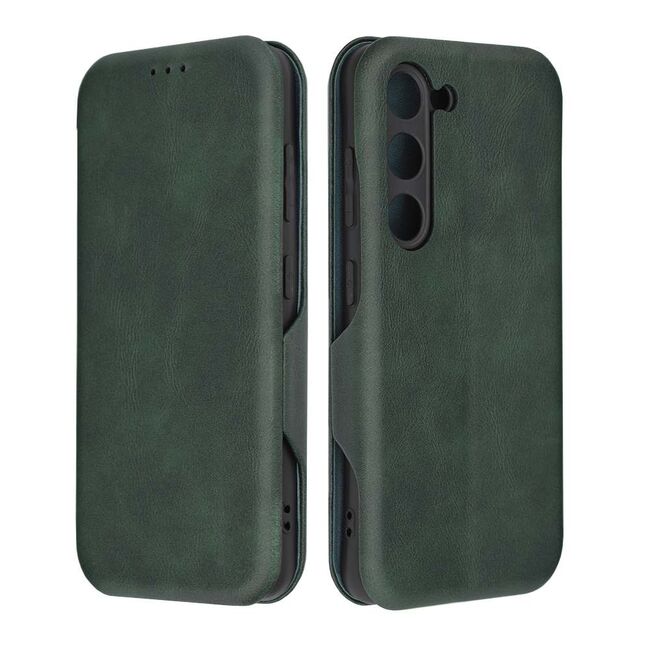 Husa tip carte pentru Samsung Galaxy S23 Smart Wallet fata - spate protectie 360 - verde