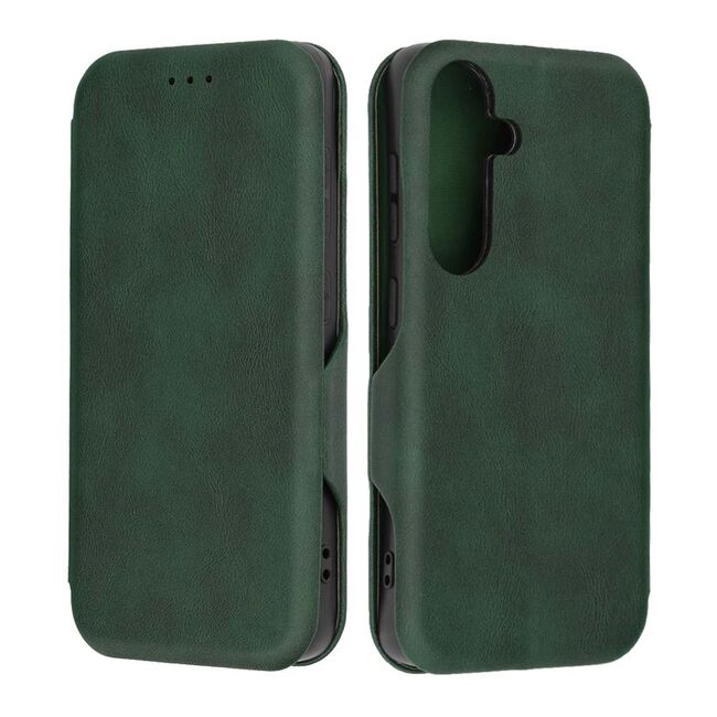 Husa tip carte pentru Samsung Galaxy S24 Smart Wallet fata - spate protectie 360 - verde