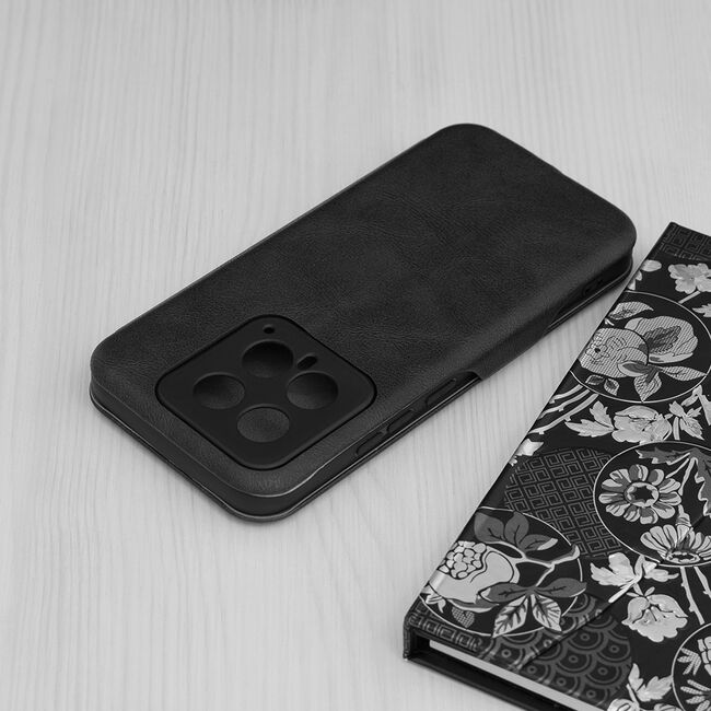 Husa tip carte pentru Xiaomi 14 Smart Wallet fata - spate protectie 360 - negru