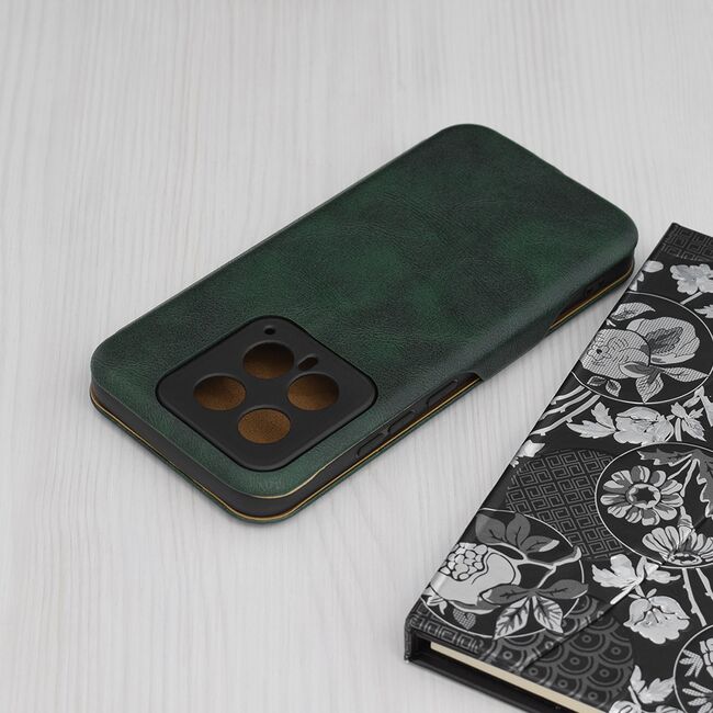 Husa tip carte pentru Xiaomi 14 Smart Wallet fata - spate protectie 360 - verde