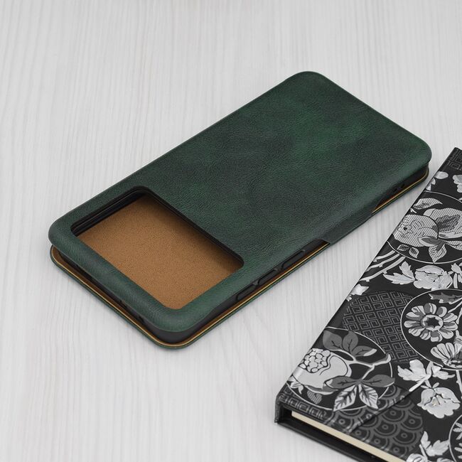 Husa tip carte pentru Xiaomi Poco X6 Pro Smart Wallet fata - spate protectie 360 - verde