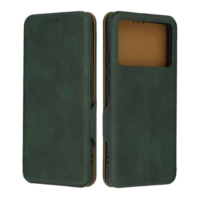 Husa tip carte pentru Xiaomi Poco X6 Pro Smart Wallet fata - spate protectie 360 - verde