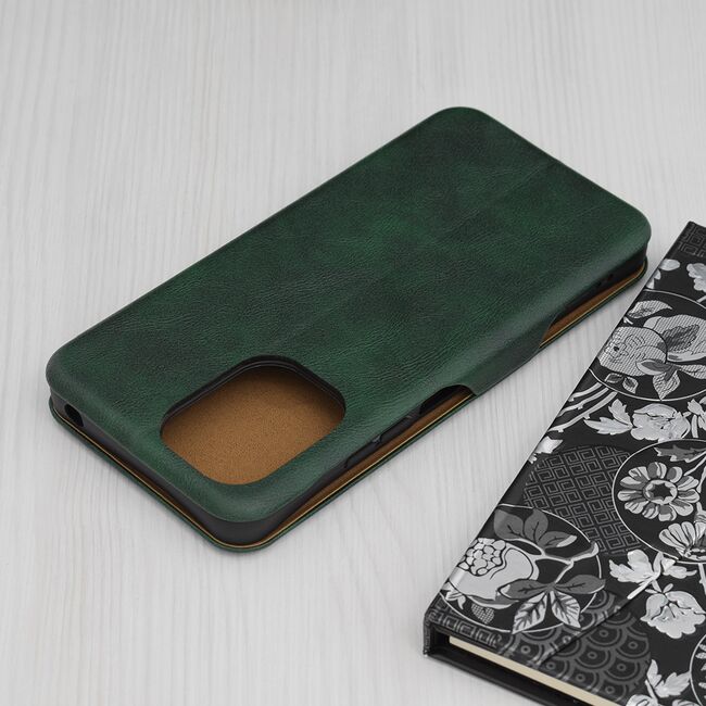 Husa tip carte pentru Xiaomi Redmi 13C Smart Wallet fata - spate protectie 360 - verde