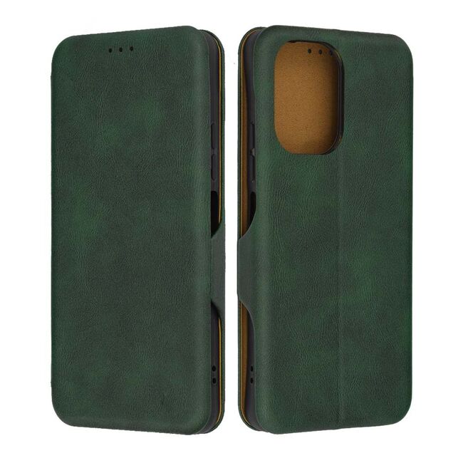 Husa tip carte pentru Xiaomi Redmi 13C Smart Wallet fata - spate protectie 360 - verde