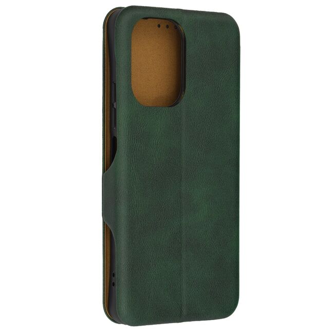 Husa tip carte pentru Xiaomi Redmi 13C Smart Wallet fata - spate protectie 360 - verde