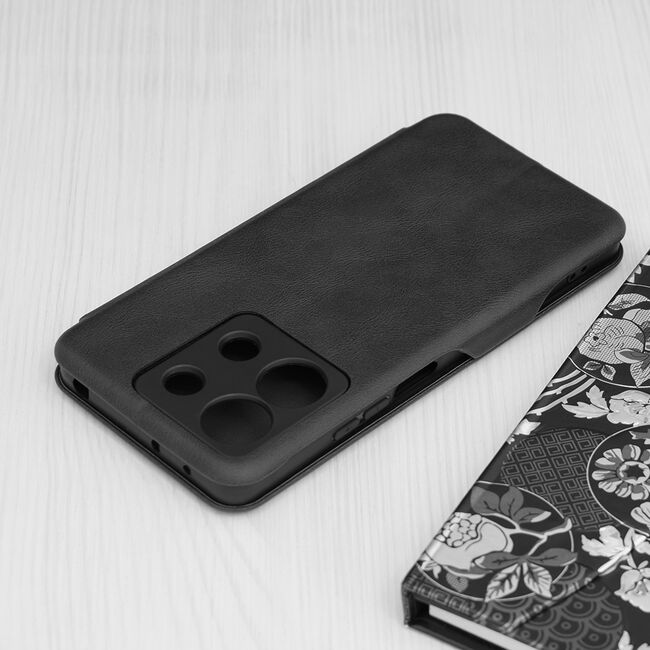 Husa tip carte pentru Xiaomi Redmi Note 13 5G Smart Wallet fata - spate protectie 360 - negru