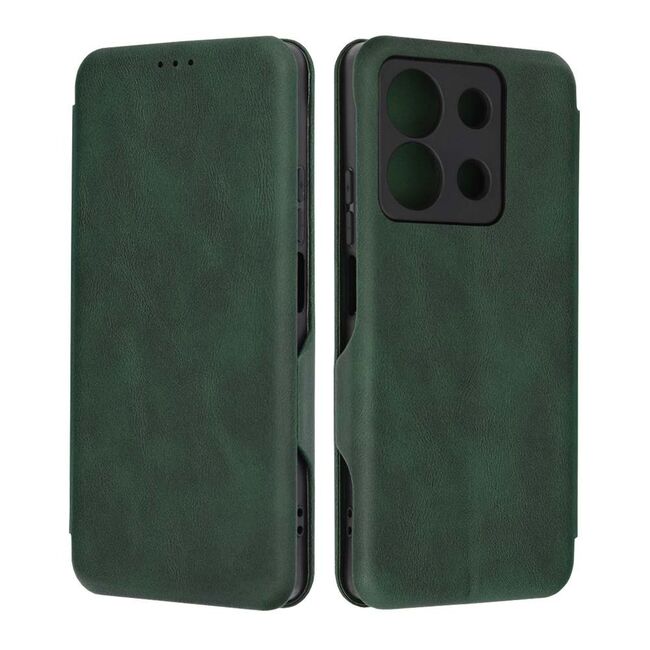 Husa tip carte pentru Xiaomi Redmi Note 13 5G Smart Wallet fata - spate protectie 360 - verde