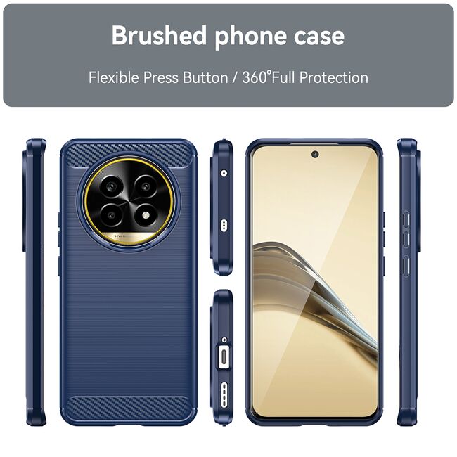 Husa pentru Realme 13 Pro / 13 Pro+ Carbon Liquid Silicone, albastru