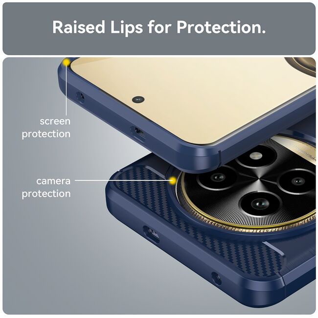 Husa pentru Realme 13 Pro / 13 Pro+ Carbon Liquid Silicone, albastru