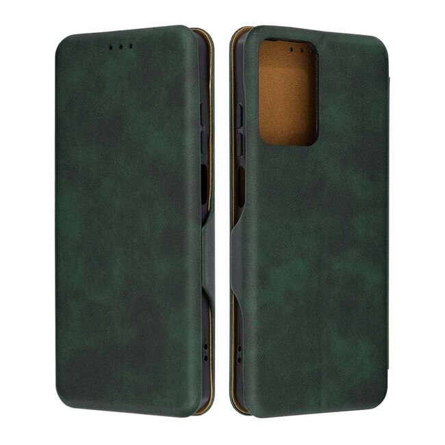 Husa tip carte pentru Poco F6 Smart Wallet fata - spate protectie 360 - verde