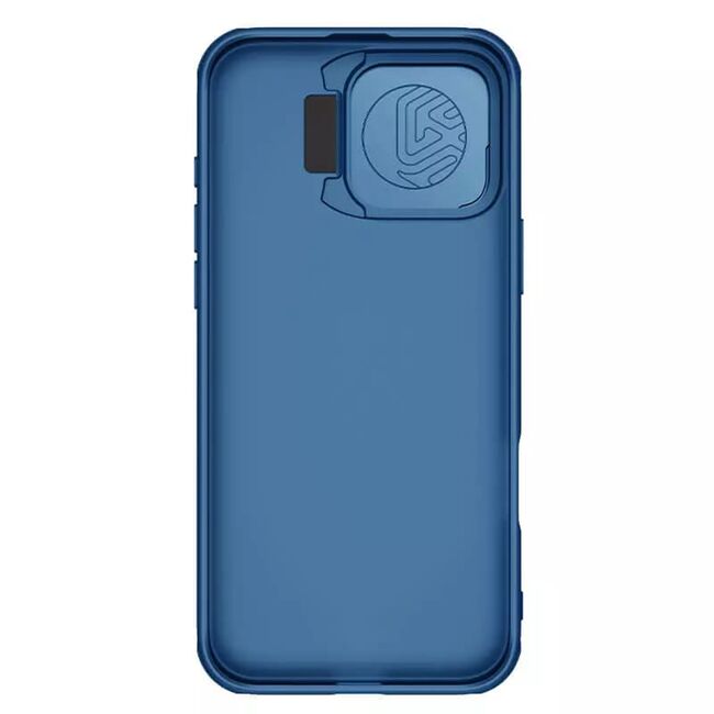 Husă Premium pentru  iPhone 16 Pro Max cu slider pentru protectia lentilelor anti-amprente - albastru inchis