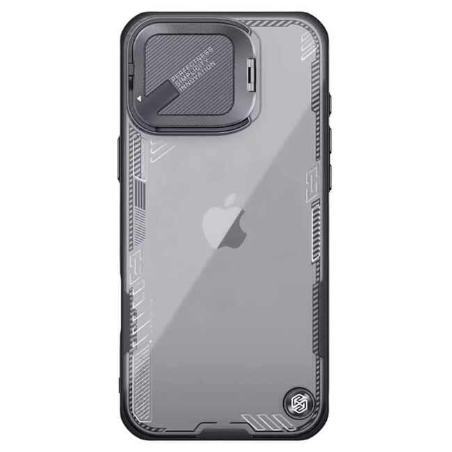 Husă Premium pentru  iPhone 16 Pro Max cu slider pentru protectia lentilelor anti-amprente - negru carbon