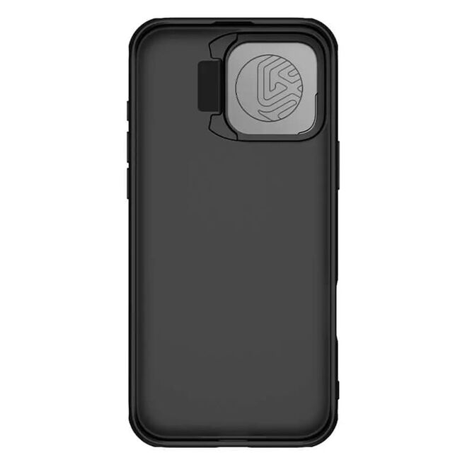 Husă Premium pentru  iPhone 16 Pro Max cu slider pentru protectia lentilelor anti-amprente - negru electric