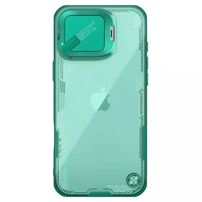 Husă Premium pentru  iPhone 16 Pro Max cu slider pentru protectia lentilelor anti-amprente - verde aprins