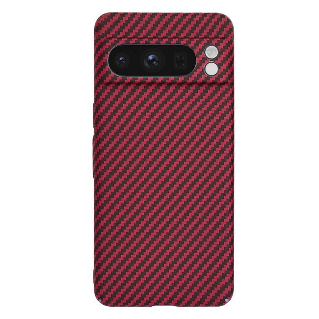 Husa pentru  Google Pixel 8 Pro CarbonFiber UltraSlim, Lightweight, rosu