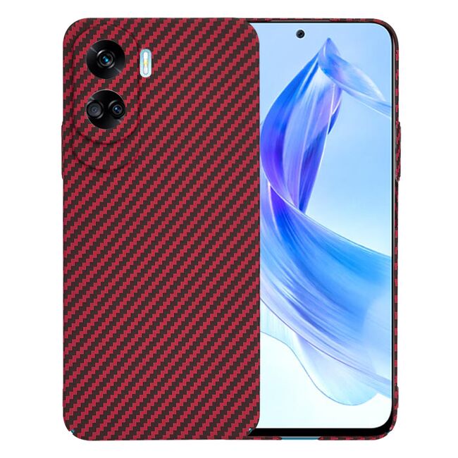 Husa pentru  Honor 90 lite CarbonFiber UltraSlim, Lightweight, rosu