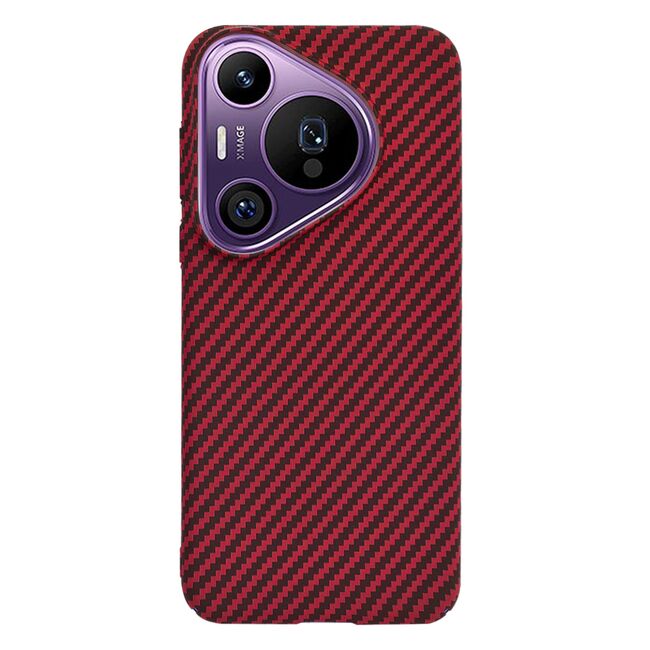 Husa pentru  Huawei Pura 70 Pro CarbonFiber UltraSlim, Lightweight, rosu