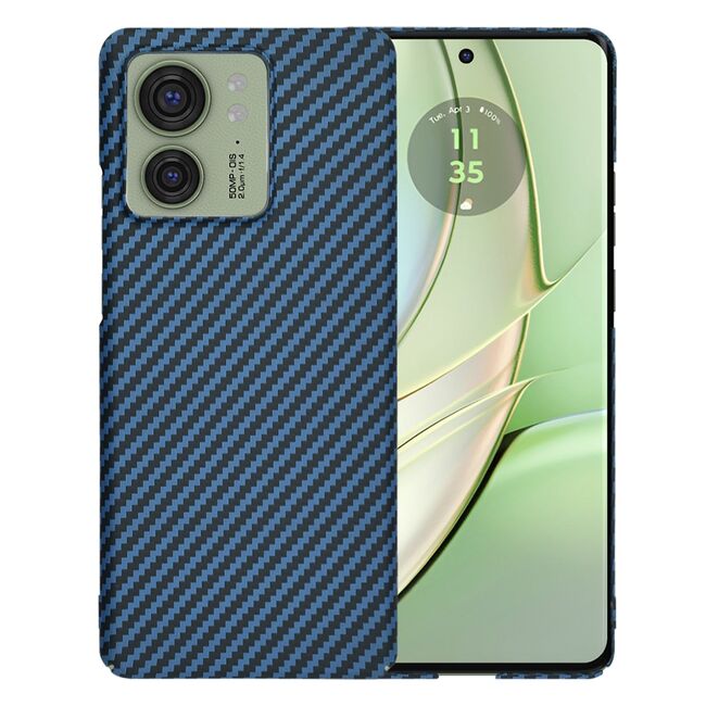 Husa pentru  Motorola Edge 40 CarbonFiber UltraSlim, Lightweight, albastru